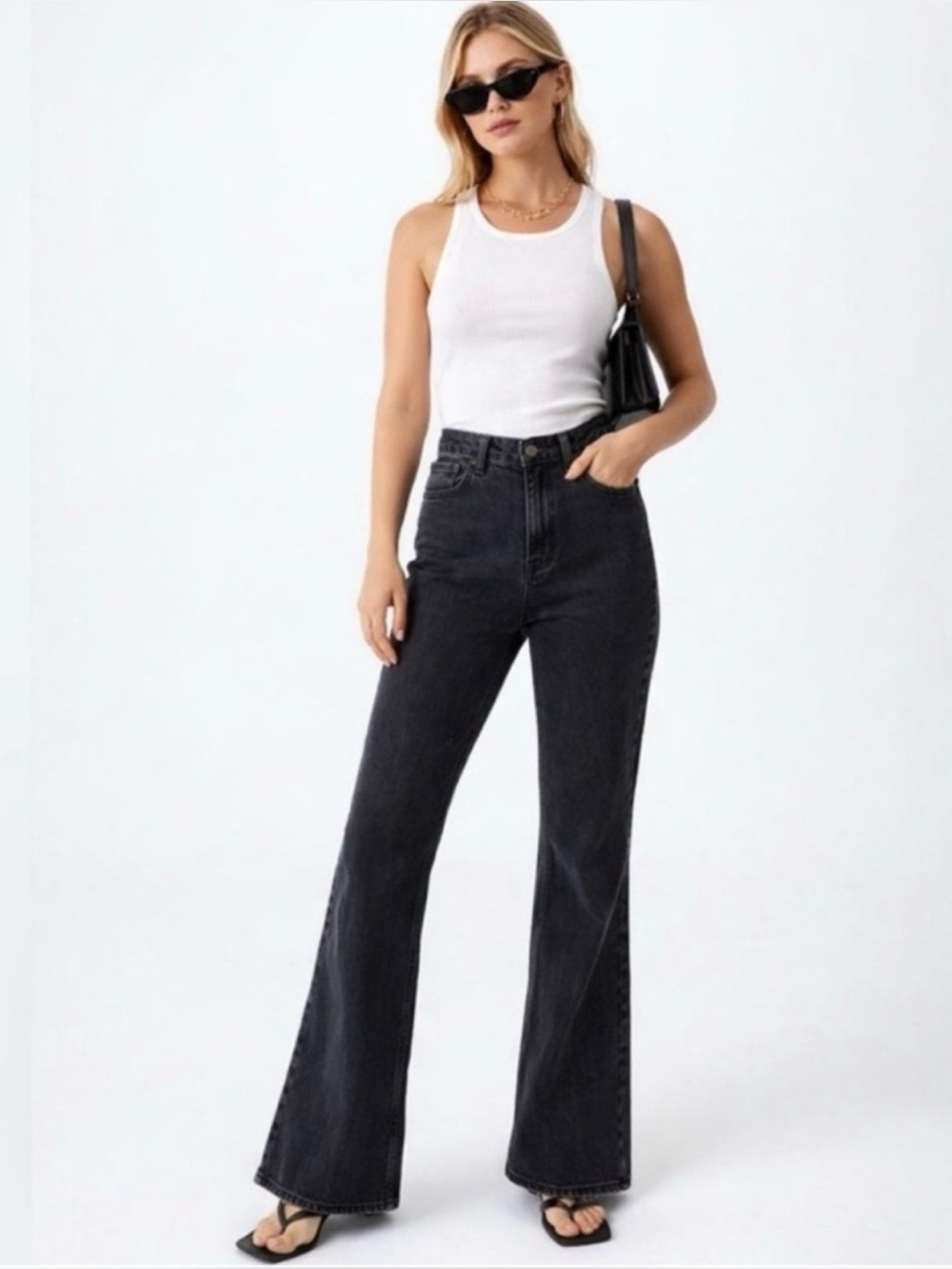 Abercrombie & Fitch the vintage flare high rise black jeans 26 2 curve love - Picture 4 of 4